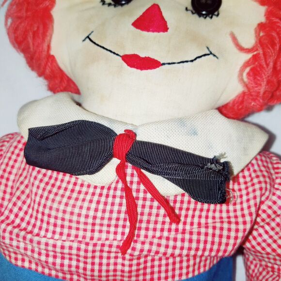 Vintage Handmade Raggedy Ann and Andy Dolls 20 Inches Pre-Owned - Picture 8 of 16